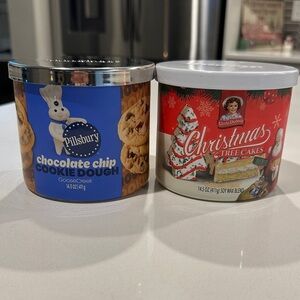 Pillsbury Cookie Dough and Little Debbie Christmas 3 Wick Candle Set